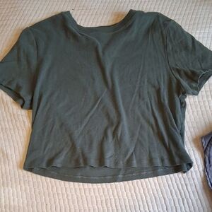 No Boundaries Olive Green Crop Top